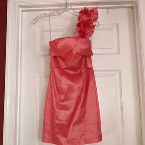 Pink Off the Shoulder Cocktail Dress